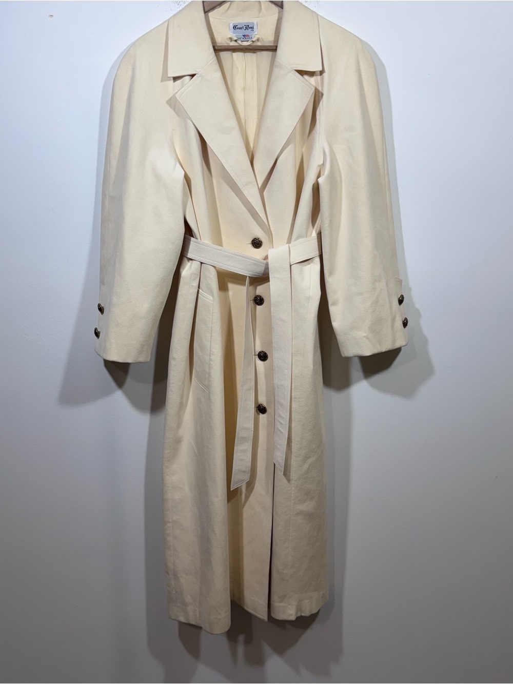 Count Romi Ultra Suede 70s Light Weight Trench Coat Size 20 Cream